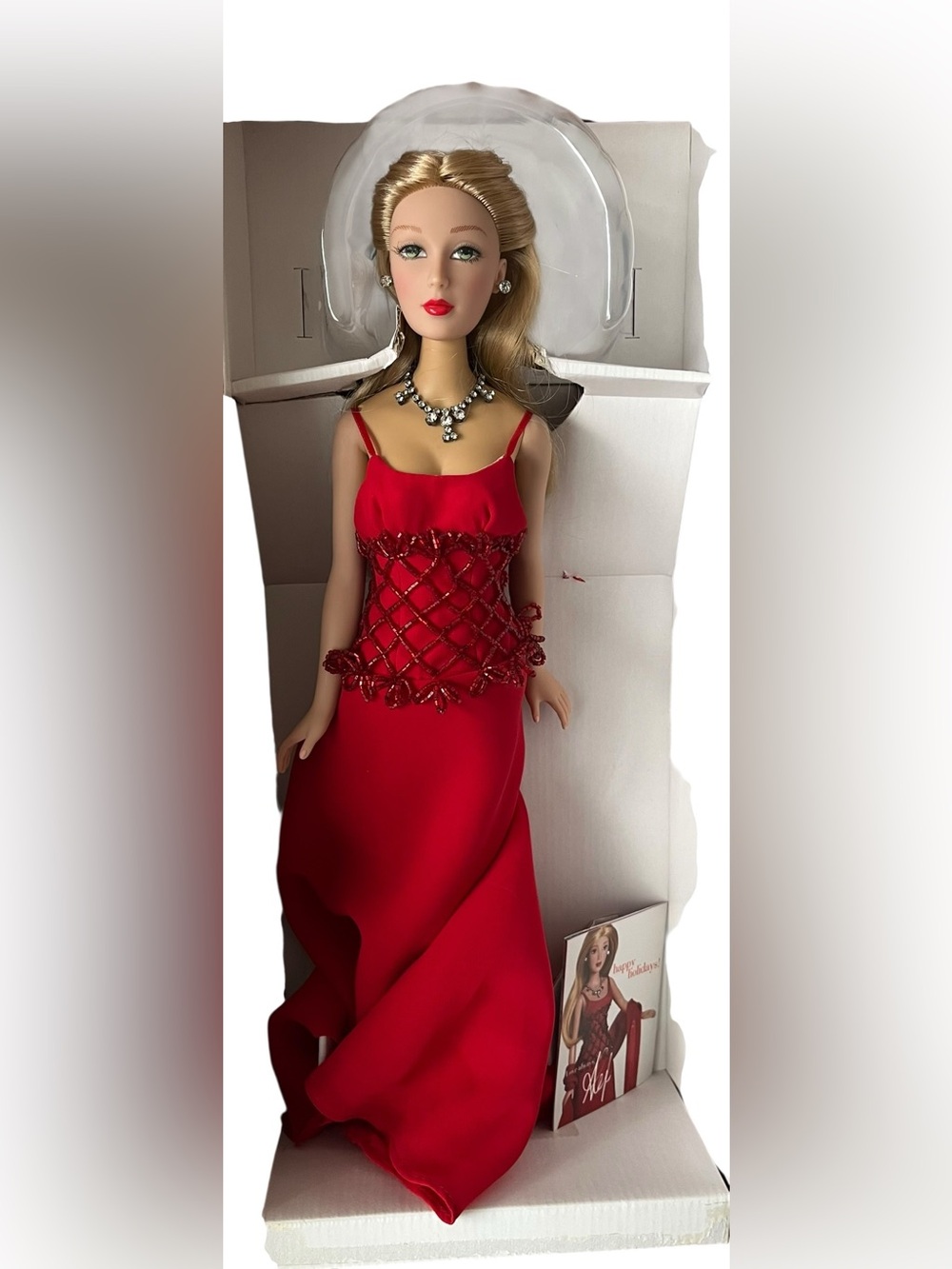 Madame Alexander "Crimson Christmas" Doll in Red Evening Gown with Shawl - Picture 13 of 15